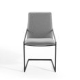 thumbnail image 6 of Side Dining Chair, Set of 2, Fabric, Metal Steel, Black Grey Gray, Modern Contemporary Urban Design, Kitchen Room Cafe Bistro Restaurant Hospitality, 6 of 7