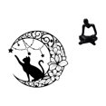 thumbnail image 6 of Dualoai Mystical Feline Moon Wall Art Sculpture Abstract Thinker Cat Lover Metal Decor Creative Black Cat Figurine for Living Room Decoration, 6 of 8
