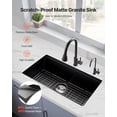 thumbnail image 2 of VEVOR 30 inch Granite Kitchen Sink Undermount Single Bowl Drop-In Basin for RV Bar, 2 of 9