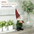 thumbnail image 6 of Alpine Corporation 11" Hunting Garden Gnome Outdoor Statue, Green, 6 of 12