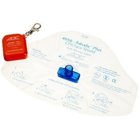 - ADC ADSAFE PLUS CPR FACE SHIELD KEYCHAIN W/ 1 WAY VALVE
