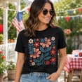 thumbnail image 6 of Patriotic Floral Daisy Graphic T-Shirt, Unisex Classic Fit Tee, 6 of 8