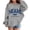 Grey, variant on Girls Boys Graphic Hooded Sweatshirt, Long Sleeve Soft Pullover Top with Pockets, Trendy Miami Letter Printed Casual Kids Clothes, Cute Preppy Tops