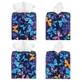 thumbnail image 2 of Lsque Butterflies Of The Starry Sky Printed Tissue Box Cover Holder, Facial Paper Organizer Dispenser,Square with Bottom Belt, PVC Leather Decorative Organizer, 2 of 8