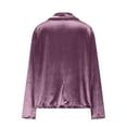 thumbnail image 6 of BiZtdJrK Dressy Velvet Blazer for Women One Button Vintage Business Casual Outfits Long Sleeve Lapel Suit Jackets with Pockets, Purple, M, 6 of 10