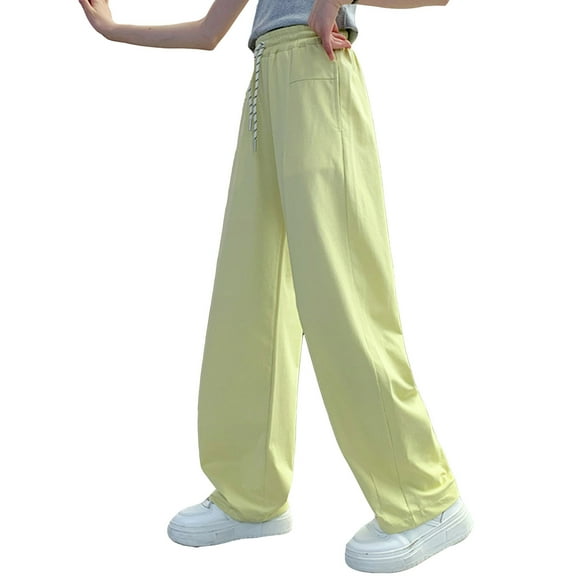 Sweatpant for Girls Baggy Joggers High Waist Elastic Drawstring Pants Girls Solid Pants Youth Sweatpants Kids Sweatpants 12-13 Years Girls Fashion