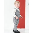 thumbnail image 4 of famuka Baby Boy Classic Suit Double Breasted Waistcoat Tuxedo Formal Outfit Plaid, 4 of 11