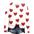 thumbnail image 2 of Jsaierl Chandails en Molleton pour Femmes Saint-Valentin Mignons Imprimé Cœur Chandails en Molleton Tendance Chandail Col Rond Décontracté Manches Longues pour Femmes, 2 of 4
