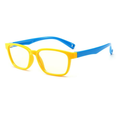 

Children Kids Optical Glasses Flexible Bendable One-piece Safe Eyeglasses Girls Boys Plain Mirror Anti-blue Light Silicone Goggles Eyewear Frame