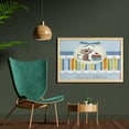 thumbnail image 2 of Birthday Party Wall Art with Frame, Present Wrap Like Image with Chocolate Cake and Kitten Party, Printed Fabric Poster for Bathroom Living Room Dorms, 35" x 23", Pale Blue White, by Ambesonne, 2 of 2