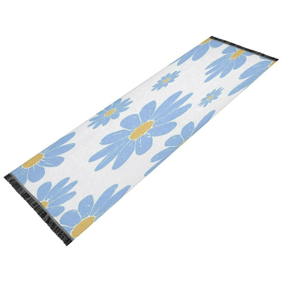 Vintage Modern Runner Rug,Non Slip Machine Washable 72"x23.5" Polyester Material Pet-Friendly Durable,Applicable to Entryway Rug Living Room Rug Blue Flower