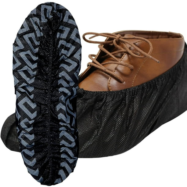 Fundas para zapatos: paquete de 100, extragrandes, extragruesas con suela antideslizante, negro elegante profesional, talla única, para interiores y exteriores