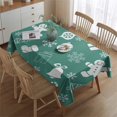 thumbnail image 2 of Merry Christmas Table Cloth Waterproof Spillproof Tablecolths Table Covers Snowman Snowflake Silver Table Cloths for Christmas Party Decorations Favors Rectangle,60x84inches, 2 of 5