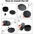 thumbnail image 2 of Large Metal Ashtrays with Lid, Non-Slip Windproof Ashtray for Cigarette, Tabletop Ash Trays Black Home Office and Indoor, 2 of 2