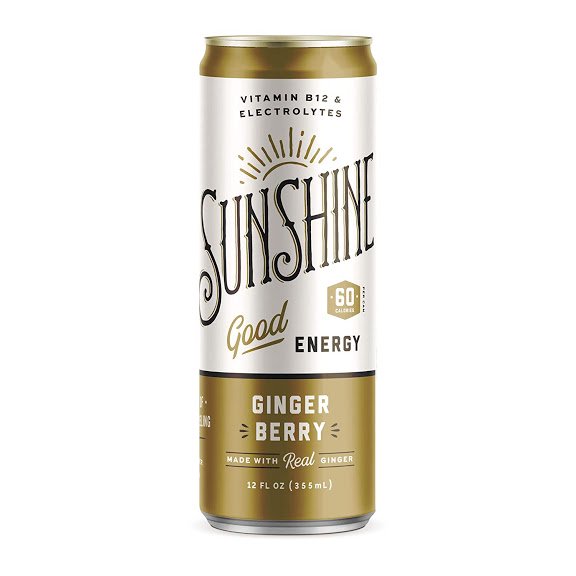 Sunshine Good Energy Drink Ginger Berry (12 pk 12oz)