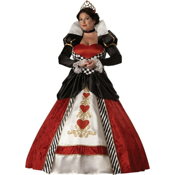Queen of Hearts Women's Halloween Fancy-Dress Costume for Adult, Regular XXL