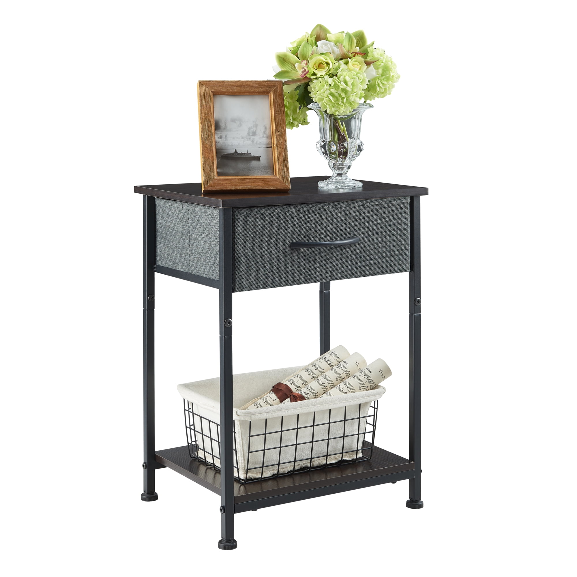 Somdot Side Table Small Nightstand with Drawer Beside Table with Storage Shelf End Table for