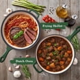 thumbnail image 5 of Daluvenix 2 in 1 Cast Iron Dutch Oven Pot with Skillet Lid, 3+1.5qt Enamel Dutch Oven Dual Handle, All-in-One Cookware, Green, 5 of 7