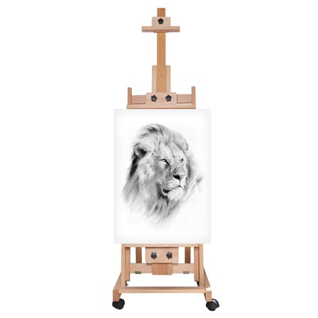 Large Artist Studio Easel, 56 to 91" Adjustable, Movable, H-Frame, Portable Wooden Art Stand for Painting