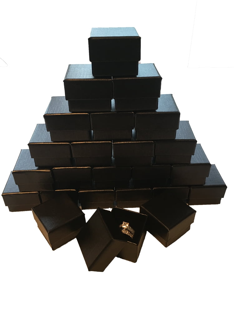 Black Ring Gift Box with Foam and Velvet Insert Wholesale Pack of (96)