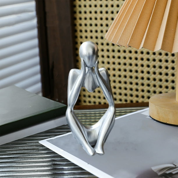 Xihbxyly Decoración Moderna para Sala de Estar, Adornos Abstractos con Personalidad, Elegante Diseño En Dorado y Blanco, Tamaño Compacto, Elegante Pieza Decorativa para Mesa de Centro o Mueble de Tv,