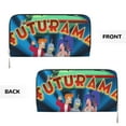 thumbnail image 3 of Futurama Leather Hand Wallet Card Bag Long Wallet Handbag PU Clutch Purse Storage Bag Zip Organizer With Card Slots, 3 of 8