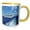 Yellow/White, variant on 3drose, Image of View of Cruise Ship from Tender Grand Cayman, 11oz Two-tone Red Mug