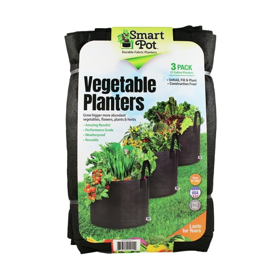 Smart Pot 15 Gallon Fabric Planter, 3-pack