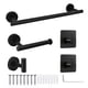 thumbnail image 1 of Juego de 5 accesorios de baño Nikou toallero soporte para papel gancho adhesivo color negro, 1 of 13