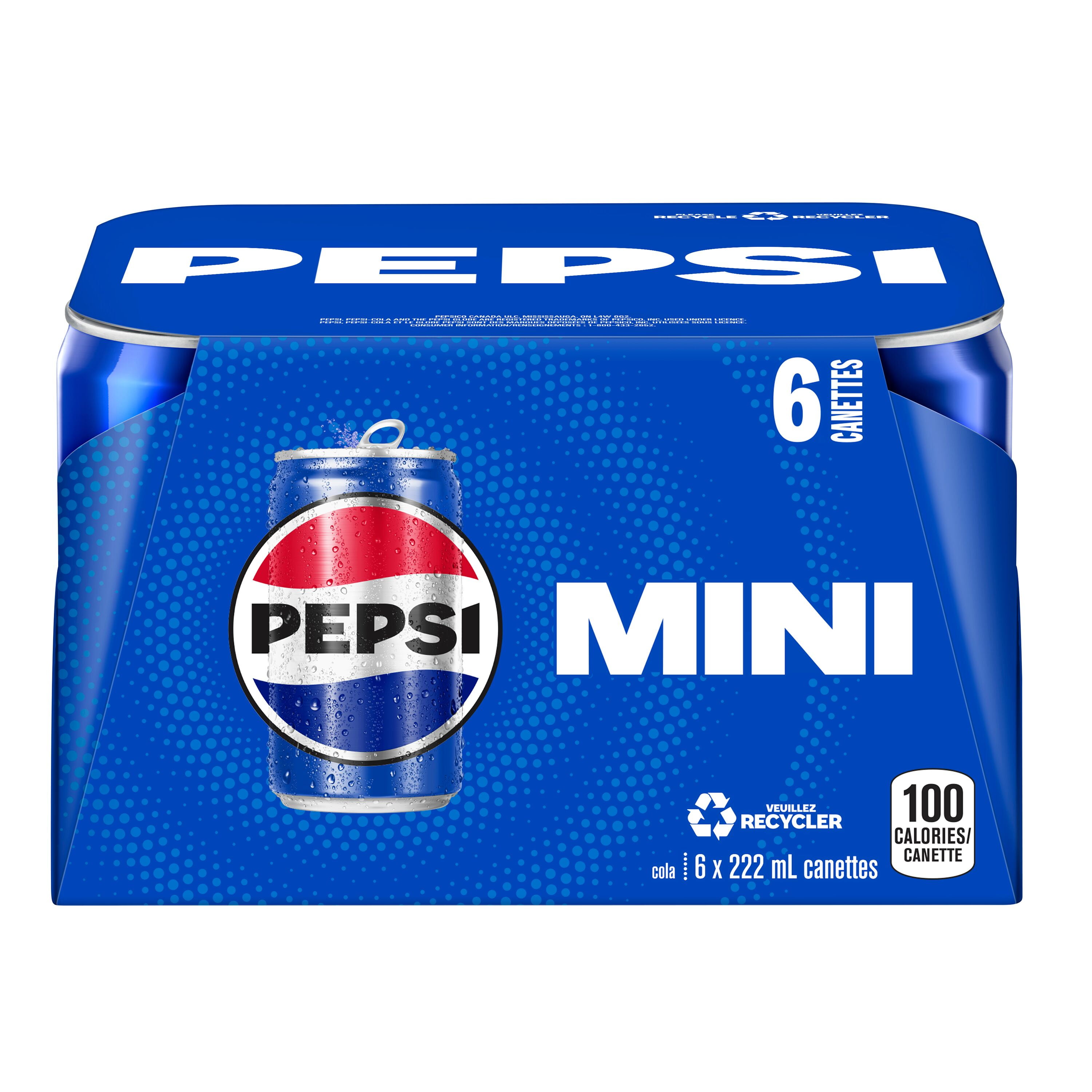 Pepsi Cola 6 x 222 ml, Mini Cans, 6x222mL
