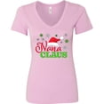 thumbnail image 3 of Inktastic Nana Claus with Christmas Santa Hat and Snowflakes Women's V-Neck T-Shirt, 3 of 5