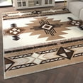 thumbnail image 3 of Emma + Oliver 8x10 Ivory Olefin Accent Rug with Complementary Southwestern Pattern in Beige, Black and Brown and Jute Backing, 3 of 7