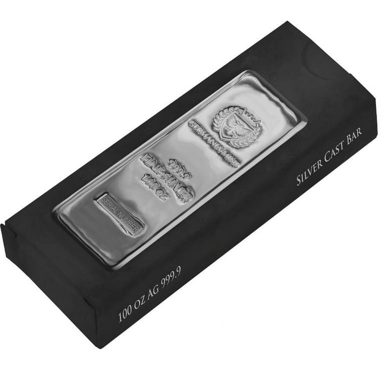 Germania Mint Bullion Pure Silver .9999 Fine, 100 Ounce Bar