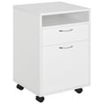 thumbnail image 1 of CoSoTower 24" Small Filing Cabinet with Open Compartment, Drawer and Wheels, Home Office Storage Cabinet, White, 1 of 7
