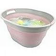 thumbnail image 6 of SAMMART 23L (6 Gallons) Set of 2 Collapsible Plastic Laundry Basket - Oval Tub - Foldable Storage Container/Organizer - Portable Washing Tub - Space Saving Laundry Hamper, 6 of 9