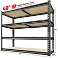 thumbnail image 4 of REIBII 2000LBS Storage Shelves Heavy Duty Metal Shelves for Storage Adjustable Garage Shelves,40"W X 20"D X 60"H,Black, 4 of 7