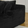 thumbnail image 6 of Black Velvet Two-Seater Lazy Sofa Lounge Chair - No Assembly Required, High-Density Foam Filled, Modern Fluffy Couch for Living Rooms &amp; Bedrooms, Easy Move Design, 6 of 8
