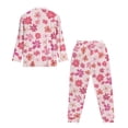 thumbnail image 5 of DISNIMO Women Pajama Sets Two-Piece Nightwear Flower Printed Long Sleeve Sleepwear Button Down Ladies Lounge Sets Fashion V Neck Loungewear with Long Pants, 5 of 6