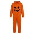 thumbnail image 4 of LILIYA Pumpkin Print Onesie, Warm Adult Jumpsuit, Soft Hooded Sleepwear for Men and Women, Cozy Long Sleeve Bodysuit with Pockets, Comfy Holiday Loungewear Suit, 4 of 4