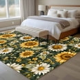 thumbnail image 4 of 6'x9' Area Rugs, Summer Sunflowers Indoor Outdoor Area Rug for Living Room Bedroom, Spring Floral Botanical Watercolor Washable Bathroom Rugs Kitchen Floor Carpet Mats Home Decor Aesthetic, 4 of 8