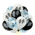 thumbnail image 4 of 15 Pcs Ballons de Fête Drapeau de Course Noir et Blanc Ballons à Paillettes Ballons Gonflables (5 Pcs Blanc + 5 Pcs Noir + 5 Pcs Ballons à Confettis Bleus), 4 of 8