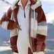 thumbnail image 2 of Gibobby Chamarra Sherpa para mujer, Sudadera con Capucha para Mujer, cálida, de Forro Polar, Holgada, con Capucha, Prendas de Vestir(Marrón,XG), 2 of 5