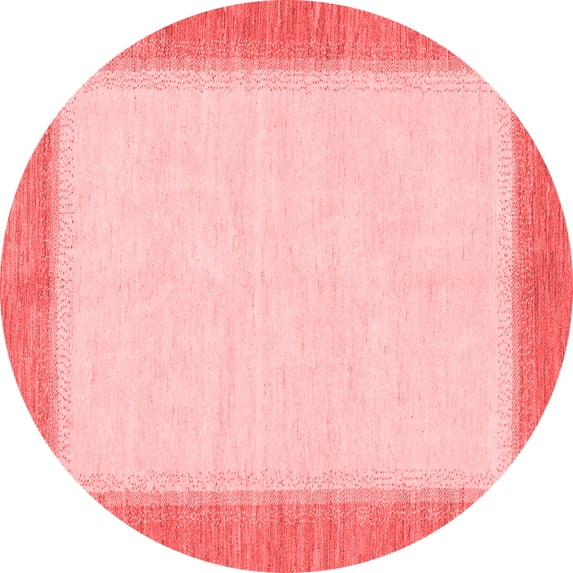 Ahgly Company Indoor Round Solid Red Modern Area Rugs, 3' Round
