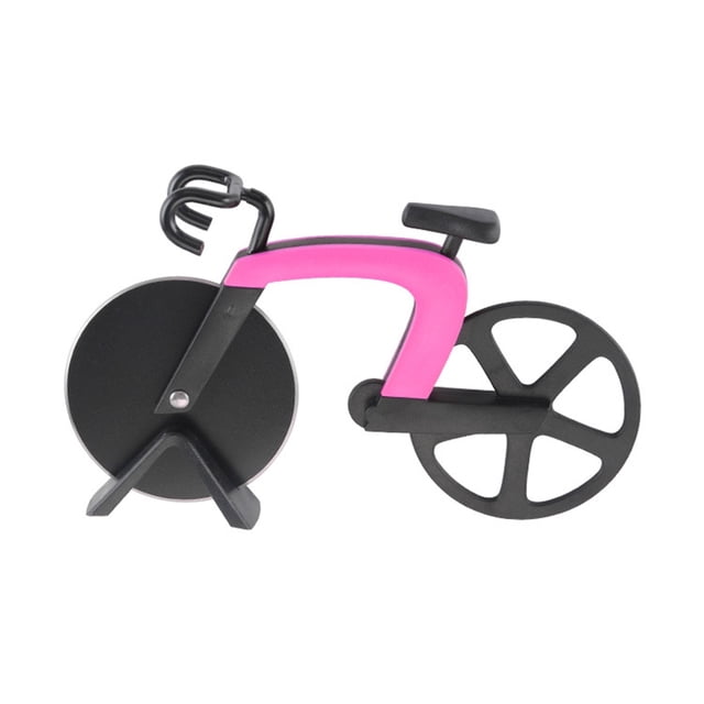 Cortador de pizza de acero inoxidable con dos ruedas, utensilio de cocina para cortar tartas (modelo deportivo)