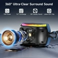 thumbnail image 5 of JYX Portable Bluetooth Speaker, Mini Wireless Speaker with DJ Lights Rich Stereo Bass Aux, IPX7 Waterproof Outdoor Speaker, 6-8H Playtime, Dual Pairing, Small Speaker for Home, Travel, Hiking, Blue, 5 of 9