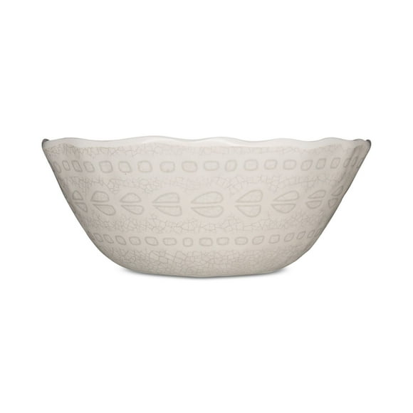 222 Fifth Capri Isle Mosaic Tile Cereal Bowl, White