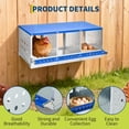 thumbnail image 2 of Heavy Duty Metal Chicken Nesting Box - 3 Compartments with Large Vented Holes, Easy Egg Collection, Rust-Proof Wall Mount Poultry Coop Equipment for Hens, Ducks, Rabbits, Green, 2 of 7
