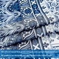 thumbnail image 4 of DriftAway Delfina Medallion Floral Watercolor Texture Printed Pattern Lined Blackout Energy Saving Thermal Insulated Window Curtain Grommet 2 Panels 84"L x 52"W Navy Blue, 4 of 7