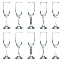 Champagne Flute 6.25 oz. Set of 10, Bulk Pack - Great for Cocktails, Weddings, Party Favors - Clear