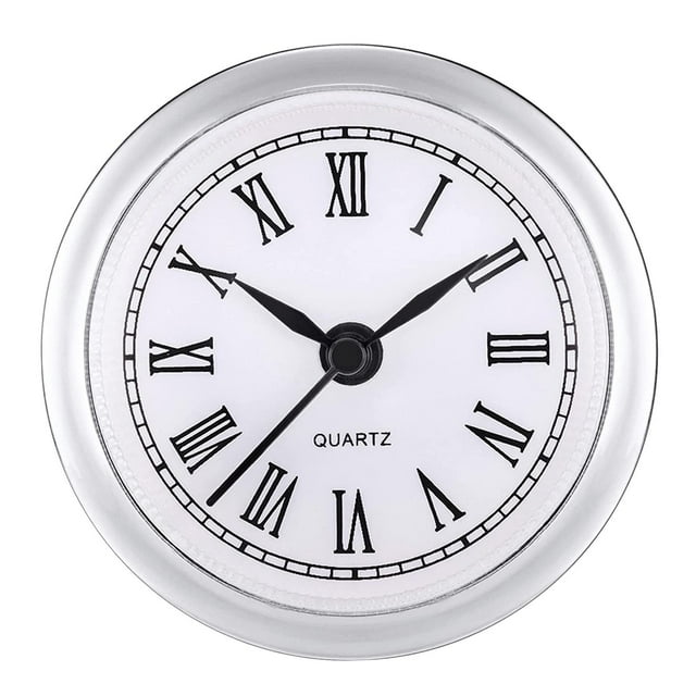 Round Clock Insert Movement Wall Clock Decorative Rim Silent Non Ticking Battery 2.4in for Clock Making Clock Crafts office and home , 17